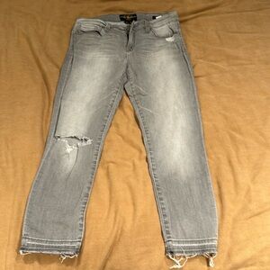 Lucky brand distressed cropped jeans